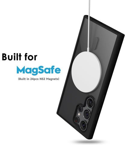 Samsung S24 Ultra 5g Anti Yellow Clear Magsafe Back Case Cover - Black