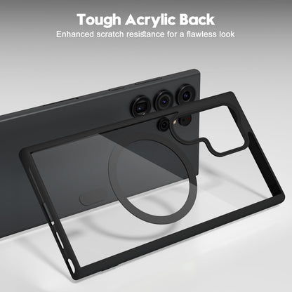 Samsung S24 Ultra 5g Anti Yellow Clear Magsafe Back Case Cover - Black