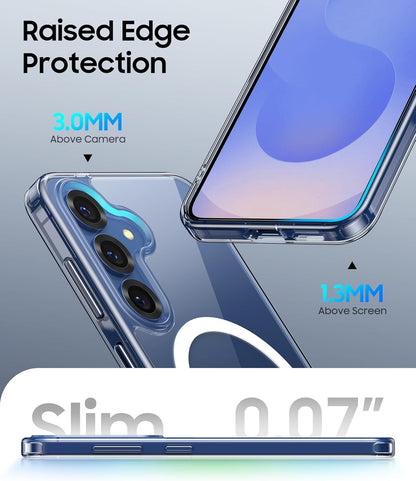 Samsung S25 5g Anti Yellow Clear Magsafe Back Case Cover - White
