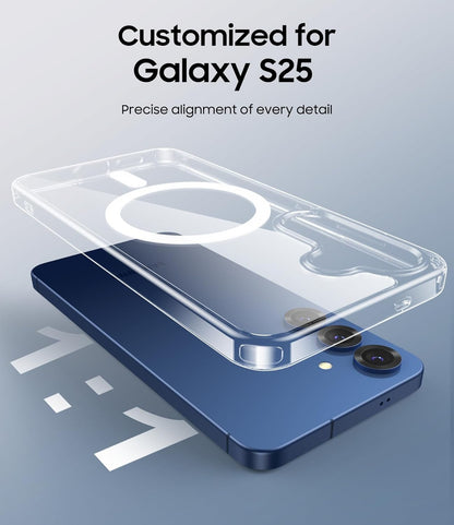 Samsung S25 5g Anti Yellow Clear Magsafe Back Case Cover - White