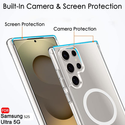 Samsung S25 Ultra 5g Anti Yellow Clear Magsafe Back Case Cover - White