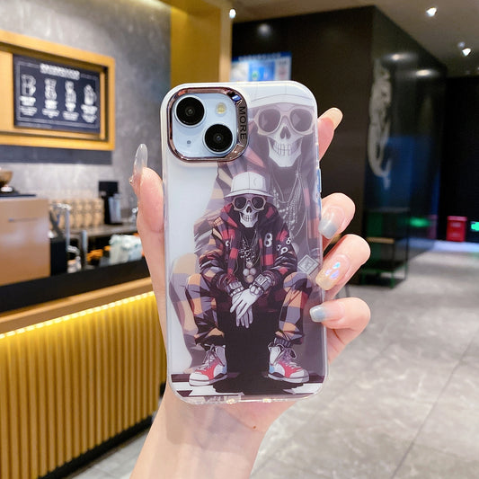 Apple iPhone 15 Pro Max Premium New Anime IMD Printed Gradient Back Case - Skull