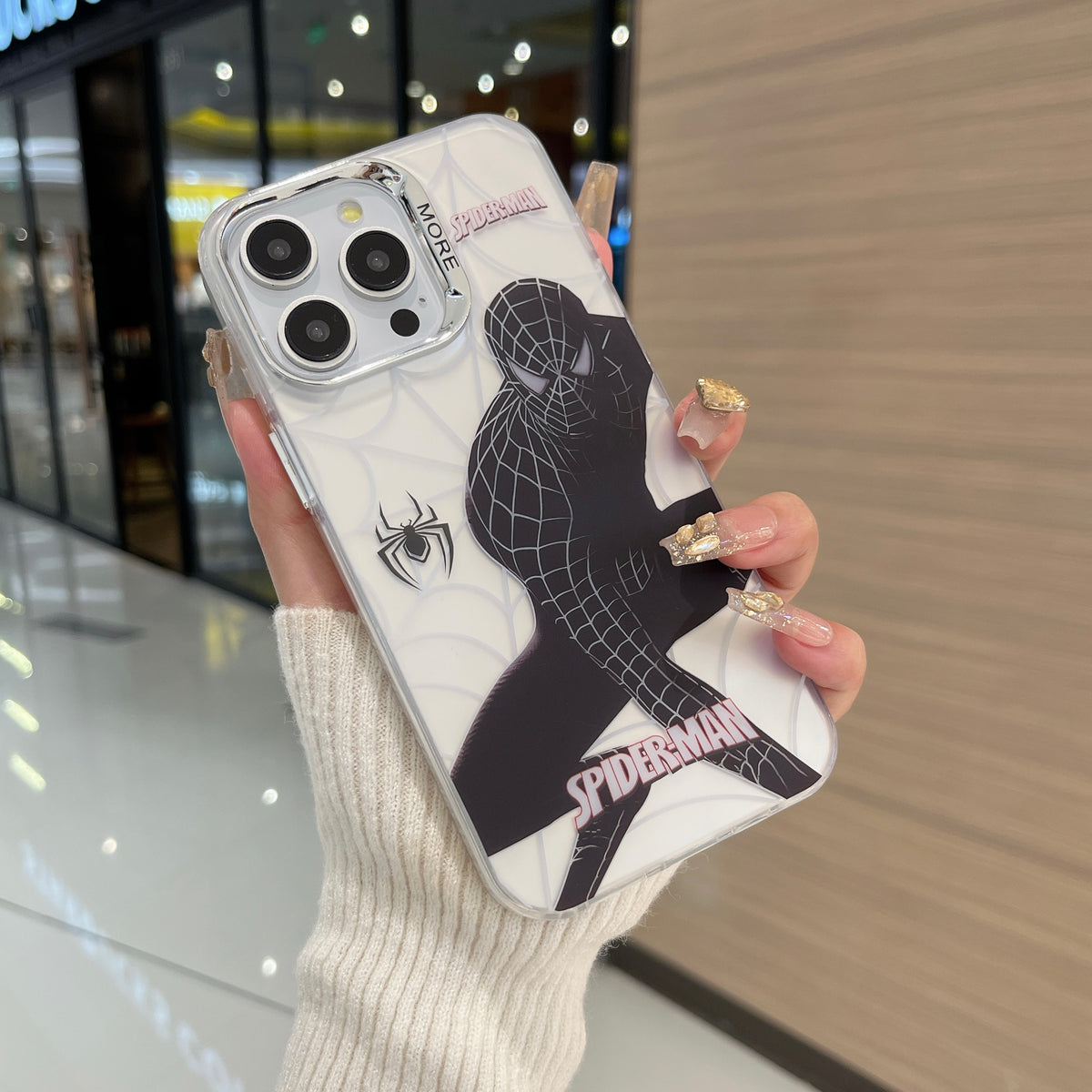 Apple iPhone 14 Plus/15 Plus Premium New Anime IMD Printed Gradient Back Case - Spider Man