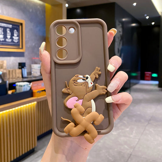 Samsung S22 5G Spinner Jerry Soft Silicone Cute 3D Cartoon Back Cover Case - Spinner Jerry