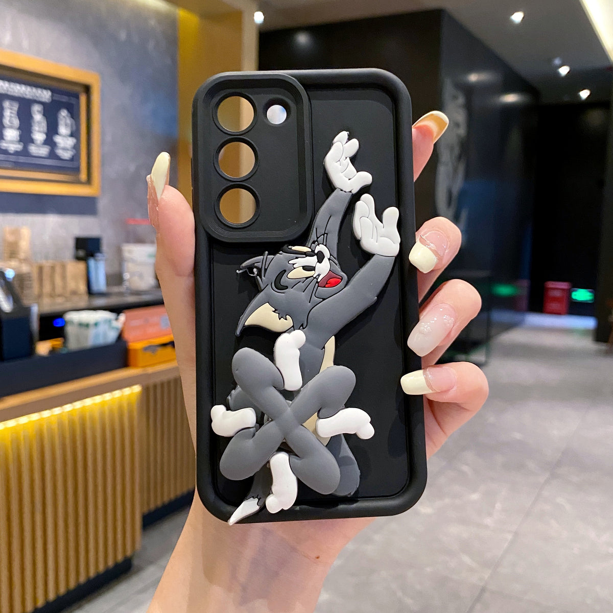 Samsung S21 Fe 5G Spinner Tom Soft Silicone Cute 3D Cartoon Back Cover Case - Spinner Tom
