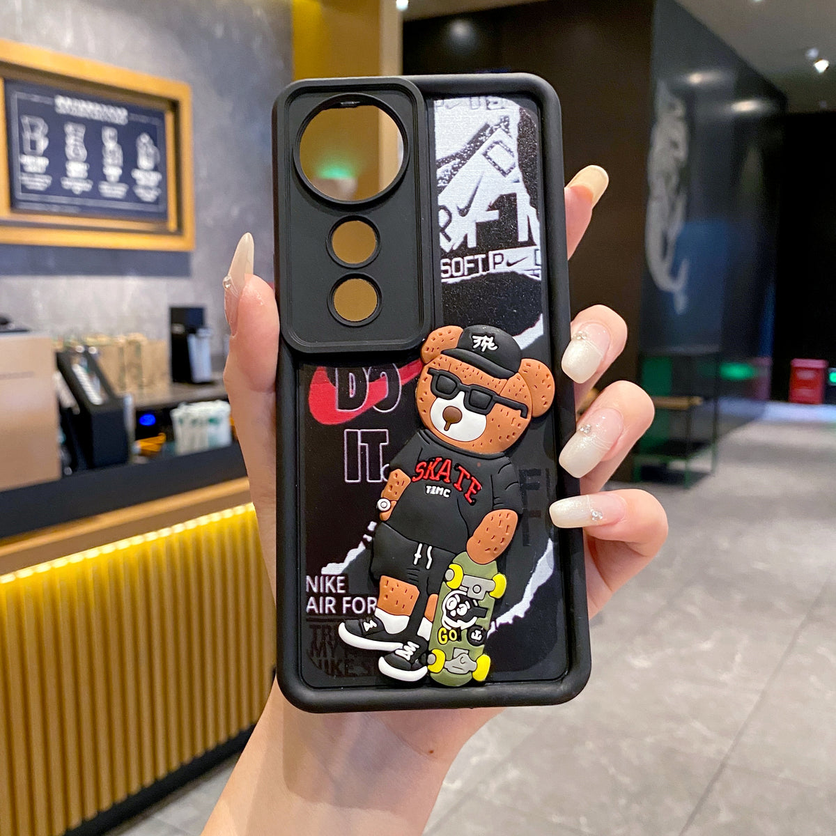 Vivo V40/V40 Pro/T3 Ultra 5g Bear Soft Silicone Cute 3D Cartoon Back Cover Case - Bear