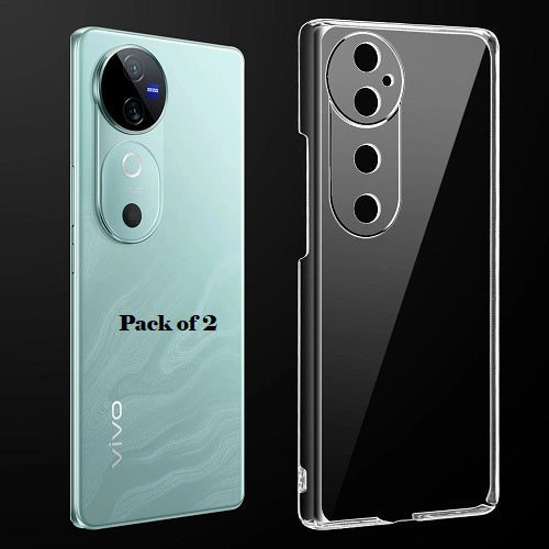 (Pack Of 2) Vivo V40/V40 Pro 5g Anti-Yellow Crystal Clear Hard Back Case Cover