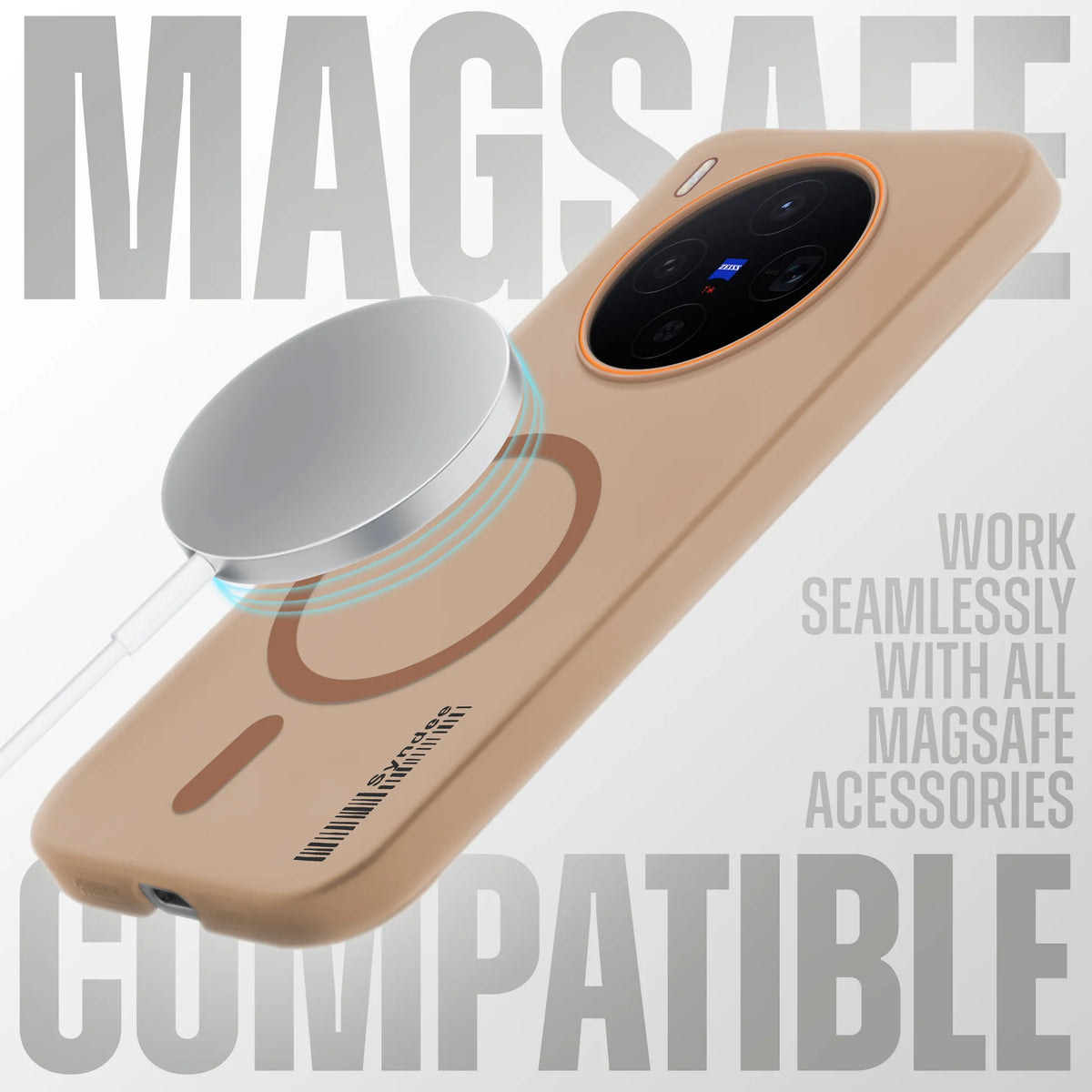 Vivo X300 5G Premium Magnetic Frosted Ultra Slim Back Case - Desert Gold