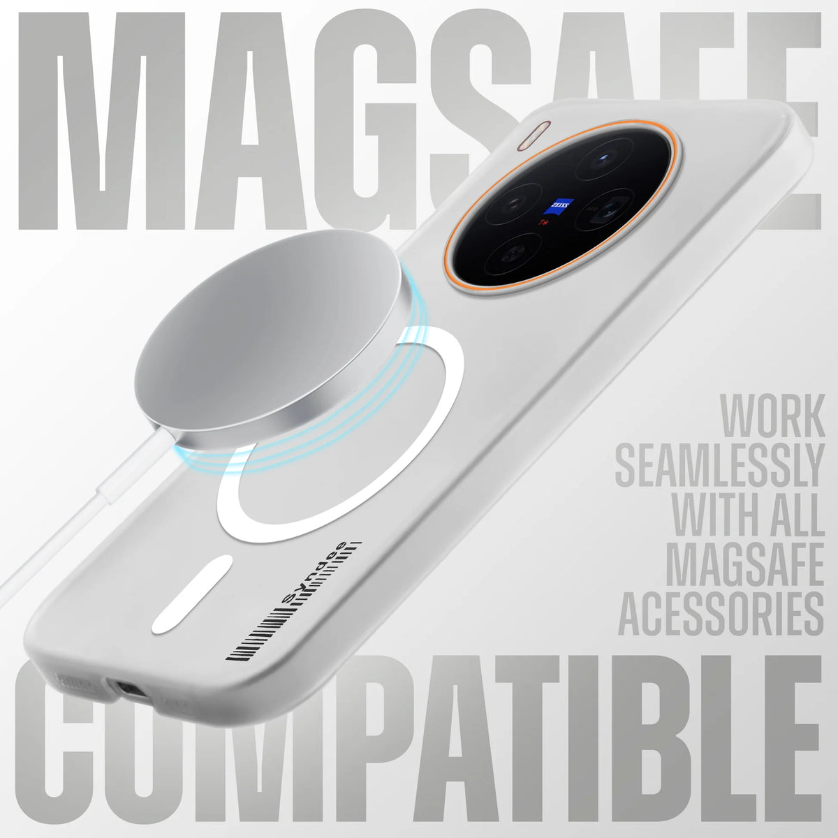 Vivo X300 5G Premium Magnetic Frosted Ultra Slim Back Case - White