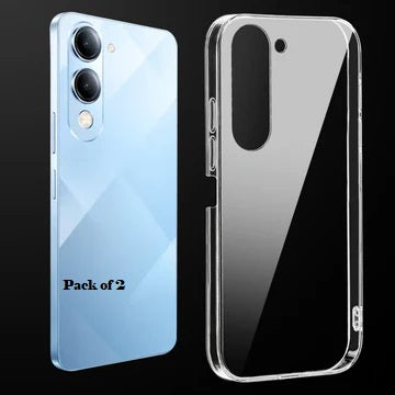 (Pack Of 2) Vivo Y19E / T4 Lite 5g Anti-Yellow Crystal Clear Hard Back Case Cover