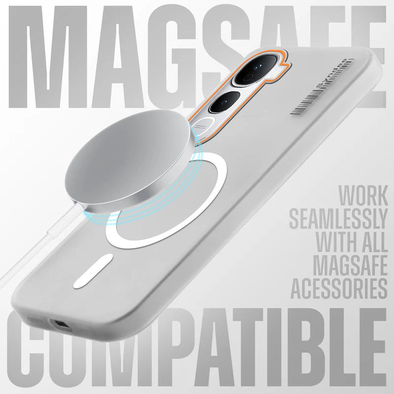 Vivo Y400 Pro 5G Premium Magnetic Frosted Ultra Slim Back Case - Frosted Grey