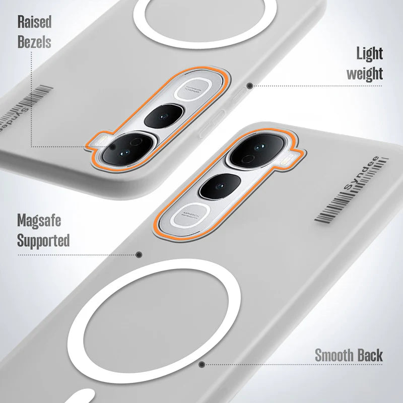 Vivo Y400 Pro 5G Premium Magnetic Frosted Ultra Slim Back Case - Frosted Grey