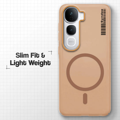 Vivo Y400 Pro 5G Premium Magnetic Frosted Ultra Slim Back Case - Desert Gold
