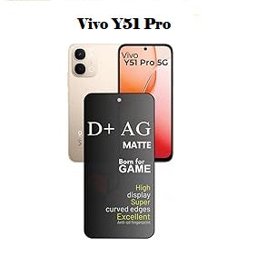(Pack Of 3)Vivo Y51 Pro 5g Gaming Special D+ AG Matte Tempered Glass Anti Fingerprint